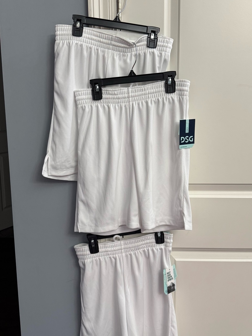 DSG White Kids Athletic Mesh Shorts 3 pairs